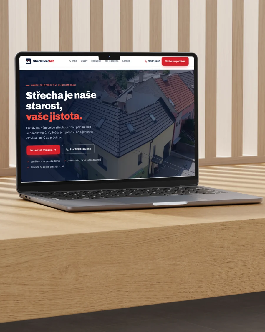 The Strechmont MR website shown on a laptop